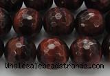 CTE1465 15.5 inches 14mm faceted round red tiger eye beads