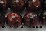 CTE1468 15.5 inches 20mm faceted round red tiger eye beads