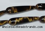 CTE154 15.5 inches 8*35mm teardrop yellow tiger eye gemstone beads