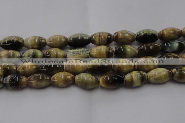 CTE1557 15.5 inches 15*20mm rice golden & blue tiger eye beads wholesale