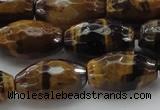 CTE1582 15.5 inches 12*16mm faceted rice yellow tiger eye beads