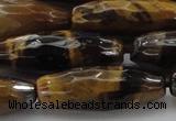 CTE1587 15.5 inches 10*30mm faceted rice yellow tiger eye beads