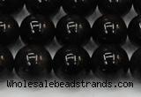 CTE1605 15.5 inches 14mm round AB grade black tiger eye beads