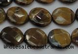 CTE1725 15.5 inches 12mm faceted coin yellow tiger eye beads