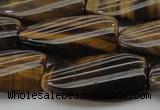 CTE1744 15.5 inches 15*30mm twisted rectangle yellow tiger eye beads