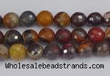 CTE1818 15.5 inches 4mm faceted round red iron tiger beads