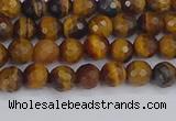 CTE1826 15.5 inches 4mm faceted round yellow tiger eye beads