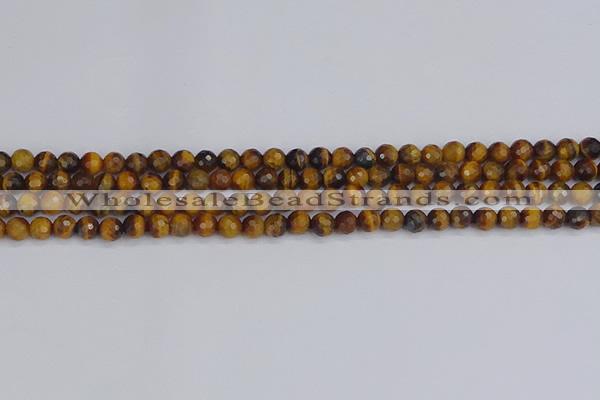 CTE1826 15.5 inches 4mm faceted round yellow tiger eye beads