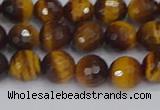 CTE1828 15.5 inches 8mm faceted round yellow tiger eye beads