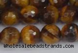 CTE1829 15.5 inches 10mm faceted round yellow tiger eye beads