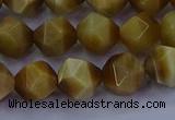 CTE1903 15.5 inches 10mm faceted nuggets golden tiger eye beads