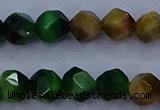 CTE1928 15.5 inches 10mm faceted nuggets colorful tiger eye beads