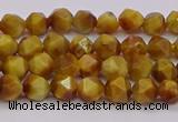 CTE1931 15.5 inches 6mm faceted nuggets golden tiger eye beads