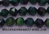 CTE1946 15.5 inches 6mm faceted nuggets green tiger eye beads