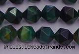 CTE1947 15.5 inches 8mm faceted nuggets green tiger eye beads