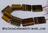 CTE1960 15.5 inches 35*45mm - 35*50mm rectangle yellow tiger eye beads