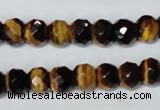 CTE197 15.5 inches 7*12mm faceted rondelle yellow tiger eye gemstone beads