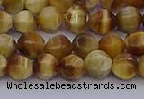 CTE1996 15.5 inches 6mm faceted round golden tiger eye beads