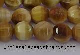 CTE1997 15.5 inches 8mm faceted round golden tiger eye beads