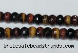 CTE200 15.5 inches 4*6mm faceted rondelle red & yellow tiger eye beads