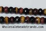 CTE201 15.5 inches 5*8mm faceted rondelle red & yellow tiger eye beads