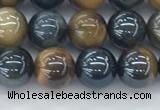 CTE2085 15.5 inches 6mm round AB-color blue & yellow tiger eye beads