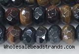 CTE2101 15.5 inches 4*6mm faceted rondelle AB-color mixed tiger eye beads