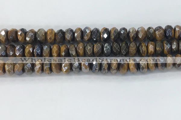 CTE2112 6*10mm faceted rondelle AB-color yellow tiger eye beads