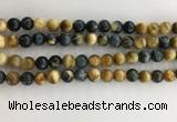 CTE2121 15.5 inches 8mm round golden & blue tiger eye beads