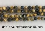 CTE2126 15.5 inches 8mm faceted nuggets golden & blue tiger eye beads