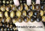 CTE2164 15.5 inches 18mm round yellow tiger eye gemstone beads