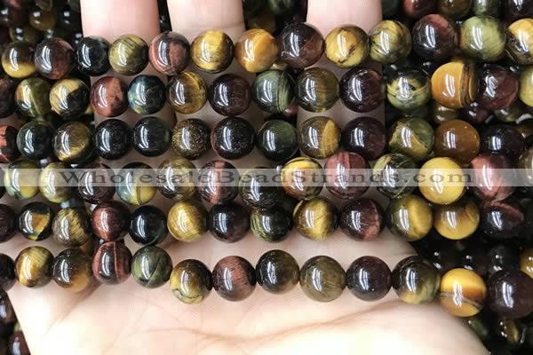 CTE2192 15.5 inches 8mm round mixed tiger eye beads wholesale