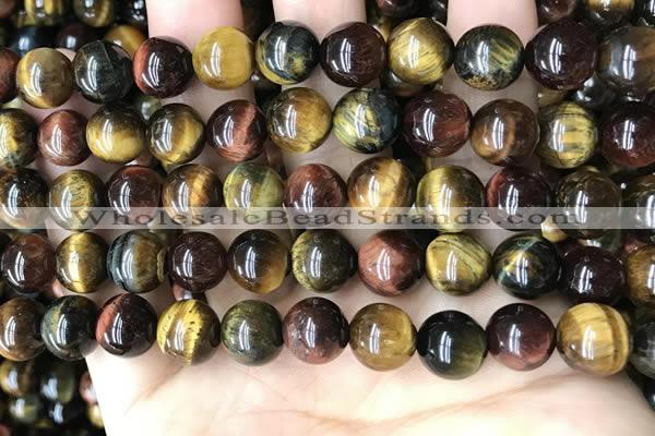 CTE2194 15.5 inches 12mm round mixed tiger eye beads wholesale