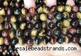 CTE2203 15.5 inches 10mm round mixed tiger eye gemstone beads