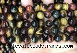 CTE2204 15.5 inches 12mm round mixed tiger eye gemstone beads