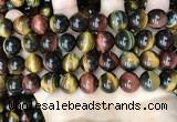 CTE2206 15.5 inches 16mm round mixed tiger eye gemstone beads