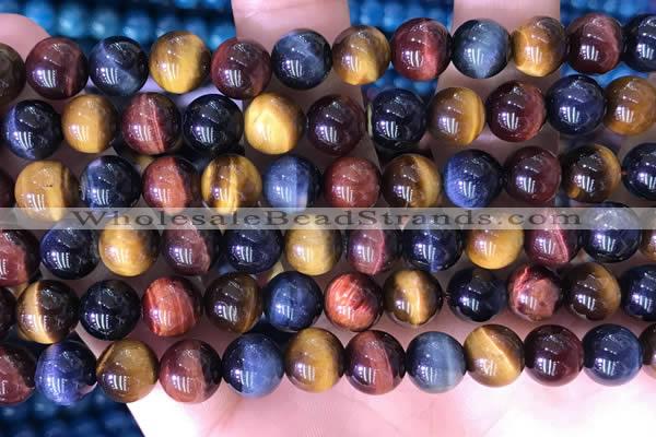 CTE2213 15.5 inches 12mm round colorful tiger eye beads wholesale