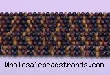 CTE2218 15.5 inches 4mm round colorful tiger eye gemstone beads