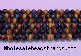 CTE2220 15.5 inches 8mm round colorful tiger eye gemstone beads