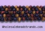 CTE2221 15.5 inches 10mm round colorful tiger eye gemstone beads