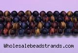 CTE2222 15.5 inches 12mm round colorful tiger eye gemstone beads