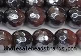 CTE2281 15 inches 8mm faceted round AB-color red tiger eye beads