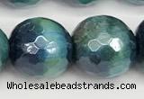 CTE2291 15 inches 12mm faceted round AB-color green tiger eye beads