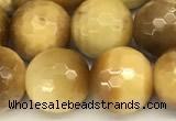 CTE2317 15 inches 10mm faceted round golden tiger eye beads