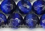 CTE2400 15 inches 8mm facted round blue tiger eye beads