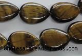 CTE307 15.5 inches 15*20mm flat teardrop yellow tiger eye gemstone beads