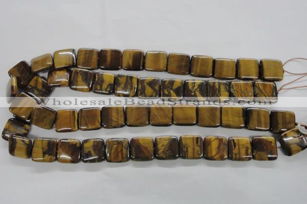 CTE309 15.5 inches 16*16mm square yellow tiger eye gemstone beads