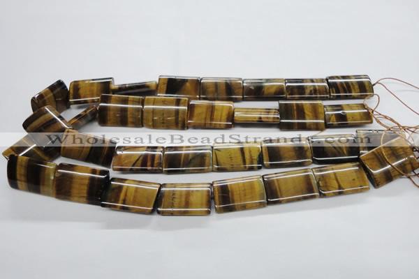 CTE312 15.5 inches 18*25mm flat tube yellow tiger eye gemstone beads