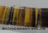 CTE317 15.5 inches 25*35mm faceted rectangle yellow tiger eye beads