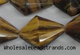 CTE333 15.5 inches 22*30mm pyramid yellow tiger eye gemstone beads